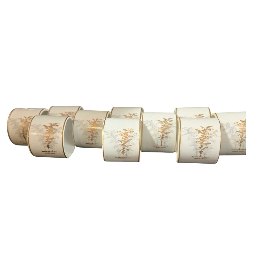 Fukagawa Arita Porcelain Pattern 901 Napkin Rings Set of 10 Hand Painted